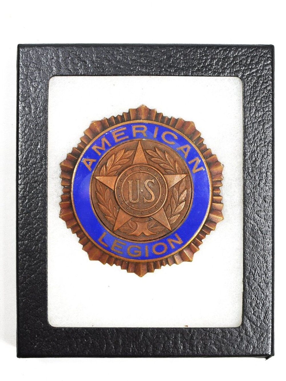 Vintage Automobile Emblem Badge US American Legion Brass & Enamel